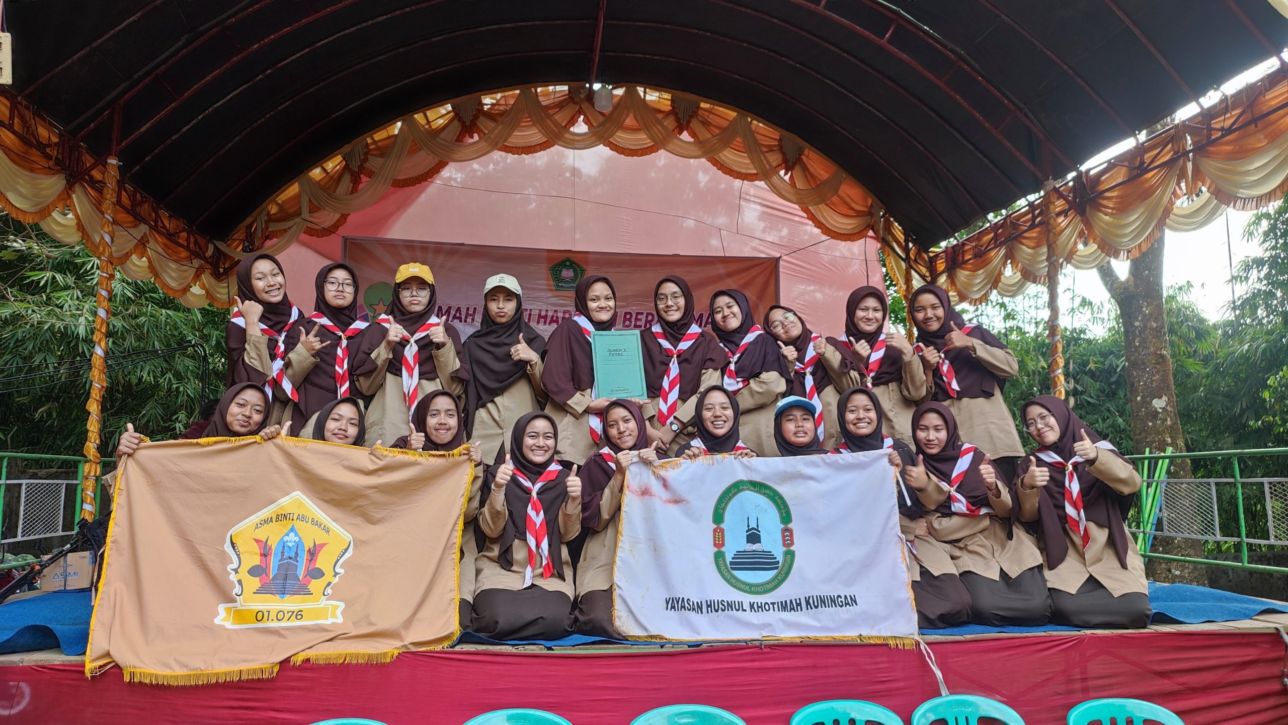 Ambalan Asma Binti Abu Bakar Raih Juara Pertama Perkemahan Bakti Harmoni Beragama Kabupaten Kuningan